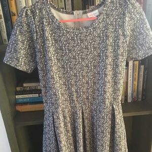 Lularoe Amelia charcoal grey marble print